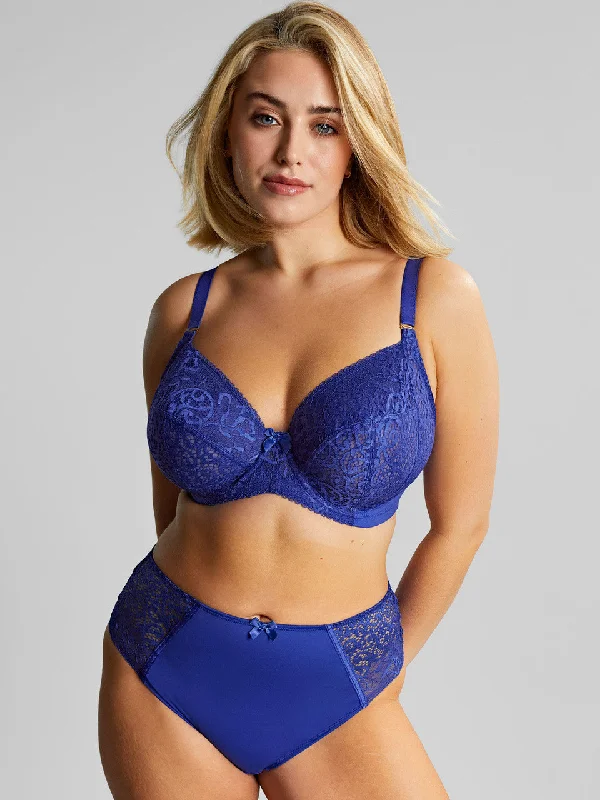 plus size women eco - friendly bra made from sustainable materialsEstel Plunge Bra In Royal Blue - Panache