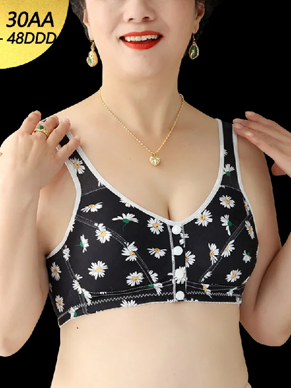 Nylon bras offering durability and stretch​ Floral Print Comfort Sleep Front Close Bra