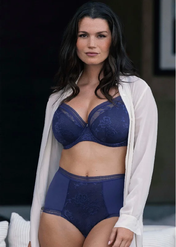 plus size women unpadded bra for a natural lookFusion Lace Full Cup Side Support Bra In French Navy - Fantasie plus size women unpadded bra for a natural lookFusion Lace Full Cup Side Support Bra In French Navy - Fantasie