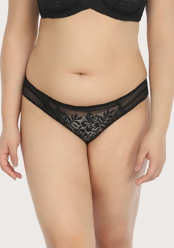 Bra with a silk - lined cup for a luxurious texture Gladioli Black Floral Lace Bikini Underwear Bra with a silk - lined cup for a luxurious texture Gladioli Black Floral Lace Bikini Underwear