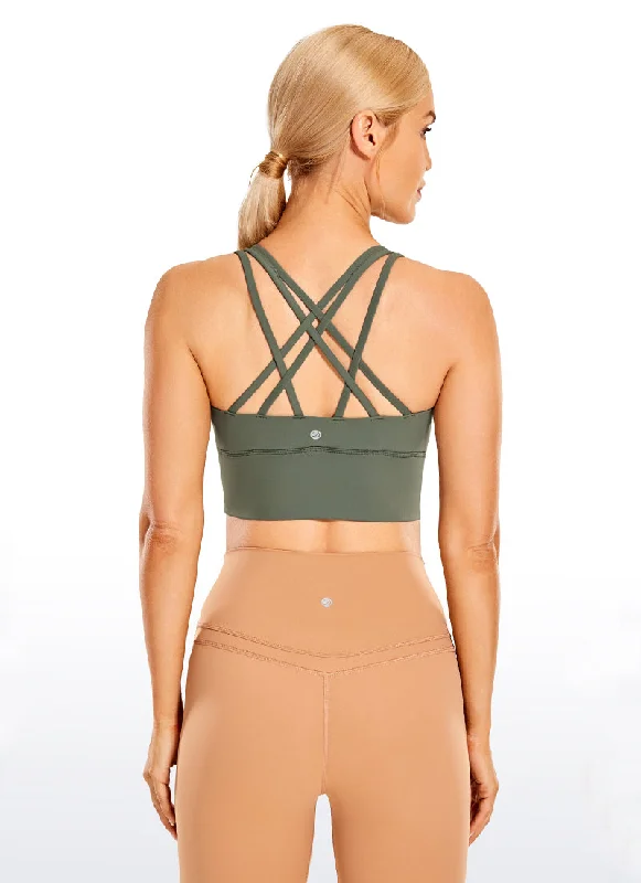 Bra with a quarter - cup design for a very revealing style Nakedfeel Longline Bra Strappy Back Bra with a quarter - cup design for a very revealing style Nakedfeel Longline Bra Strappy Back