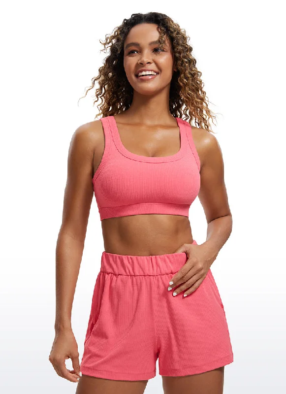 Back - closure bras with traditional hook - and - eye fastenings Ribbed Sports Bras U Back Back - closure bras with traditional hook - and - eye fastenings Ribbed Sports Bras U Back