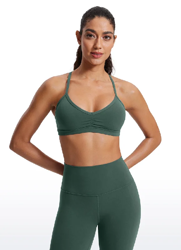 T - shirt bras with a seamless and smooth finish for wearing under T - shirts Butterluxe Ruched V Neck Sports Bra T - shirt bras with a seamless and smooth finish for wearing under T - shirts Butterluxe Ruched V Neck Sports Bra