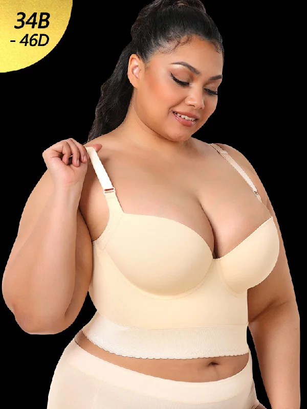 Bra with a plus - size padded strap for reduced shoulder strain High Support Body-shaping Push Up Underwire Bra Bra with a plus - size padded strap for reduced shoulder strain High Support Body-shaping Push Up Underwire Bra
