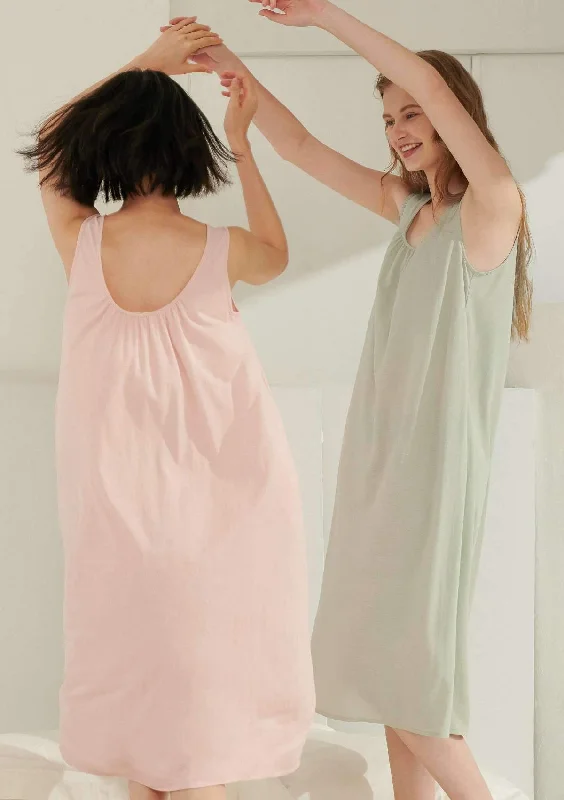 Long - line bras for added support and a slimming effect HSIA Sleeveless Sleepdress with U-Shape Neckline Long - line bras for added support and a slimming effect HSIA Sleeveless Sleepdress with U-Shape Neckline