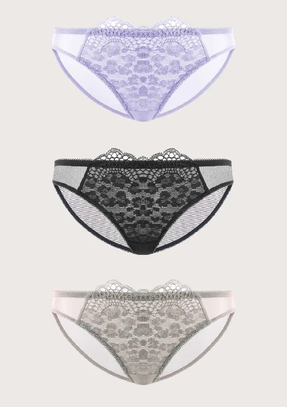 Bra with a balconette style for a flirty neckline HSIA Front Lace Leopard Bikini Panties 3 Pack Bra with a balconette style for a flirty neckline HSIA Front Lace Leopard Bikini Panties 3 Pack