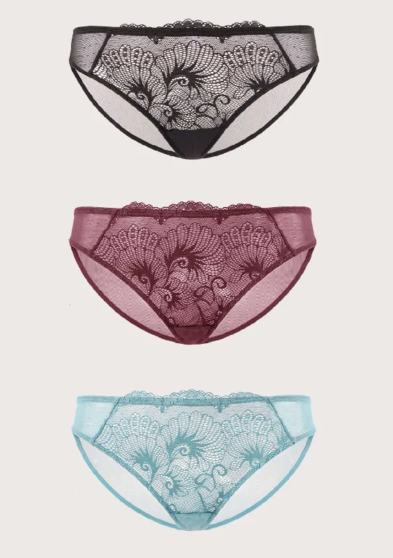 Bra with a lace - trim for an elegant and delicate touch​ HSIA Front Lace Bikini Panties 3 Pack