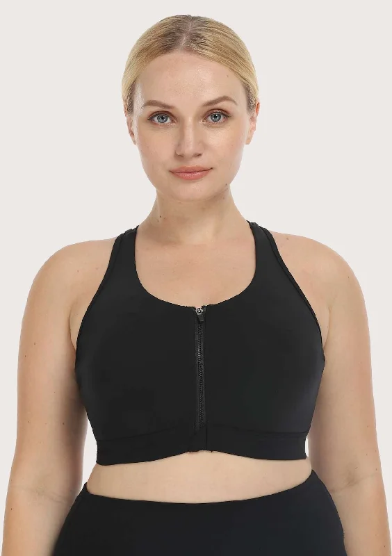 Bra with a bandeau style for a strapless and sleek look HSIA Front Zip Medium-Impact Sports Bra Bra with a bandeau style for a strapless and sleek look HSIA Front Zip Medium-Impact Sports Bra