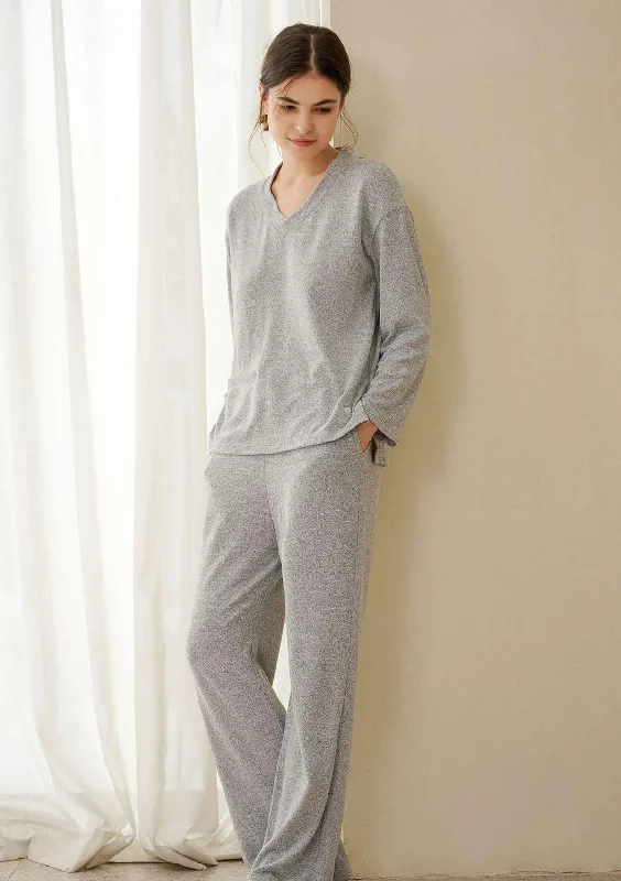 Bra with anti - bacterial properties for a hygienic fit HSIA Knit Long Sleeve Pajama Set Bra with anti - bacterial properties for a hygienic fit HSIA Knit Long Sleeve Pajama Set