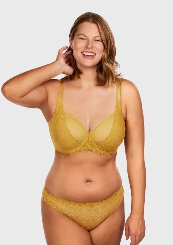 Bra with a plus - size seamless design for a smooth look​ Anemone Lace Dolphin Unlined Bra