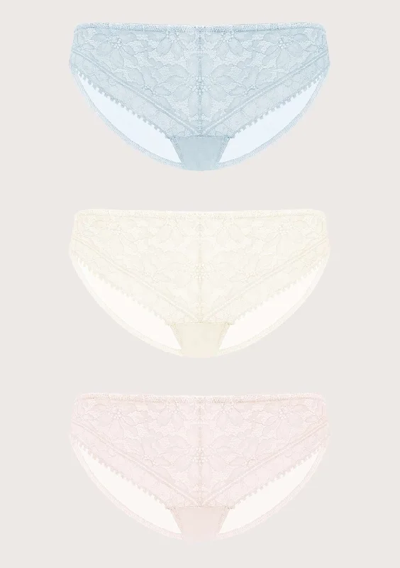 Bra with a mesh panel for added breathability Silene Sheer Lace Hipster Underwear 3 Pack Bra with a mesh panel for added breathability Silene Sheer Lace Hipster Underwear 3 Pack