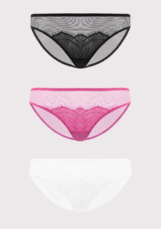 Bra with a plus - size front - closure for easy access HSIA Mesh Eyelash Lace Bikini Panties 3 Pack Bra with a plus - size front - closure for easy access HSIA Mesh Eyelash Lace Bikini Panties 3 Pack