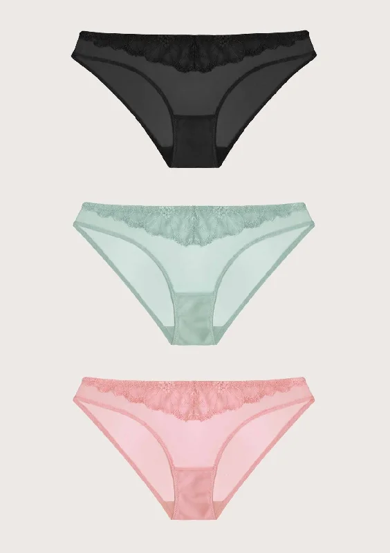 Bra with a plus - size long - line design for a slimming effect HSIA Alluring Mesh Lace Bikini Panties 3 Pack Bra with a plus - size long - line design for a slimming effect HSIA Alluring Mesh Lace Bikini Panties 3 Pack