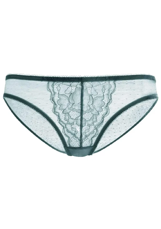 Bra with an anti - itch lining for added comfort​ Enchante Lace Balsam Blue Bikini Underwear