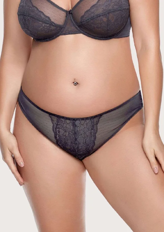 Bra with a quick - drying lining for convenience​ Enchante Lace Dark Gray Bikini Underwear