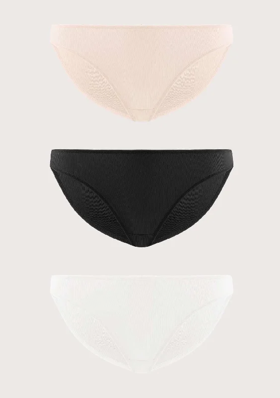 Bra with a plus - size bralette style for a trendy look​ HSIA Ribbed Knit Cotton Bikini Underwear 3 Pack