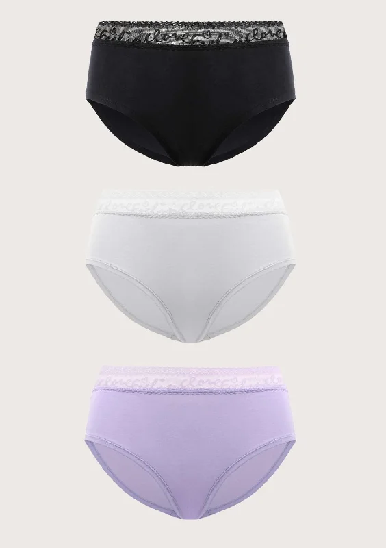 Bra with a plus - size long - line design for a slimming effect Super Soft Mid-Rise Signature Hipster 3 Pack Bra with a plus - size long - line design for a slimming effect Super Soft Mid-Rise Signature Hipster 3 Pack