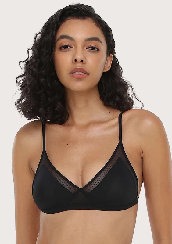 Bra with a solid color for a classic and versatile option HSIA Polka Dots Triangle Wireless Bralette Bra with a solid color for a classic and versatile option HSIA Polka Dots Triangle Wireless Bralette