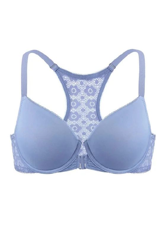 Front-Close Lace-Back MOLDED-PURPLE