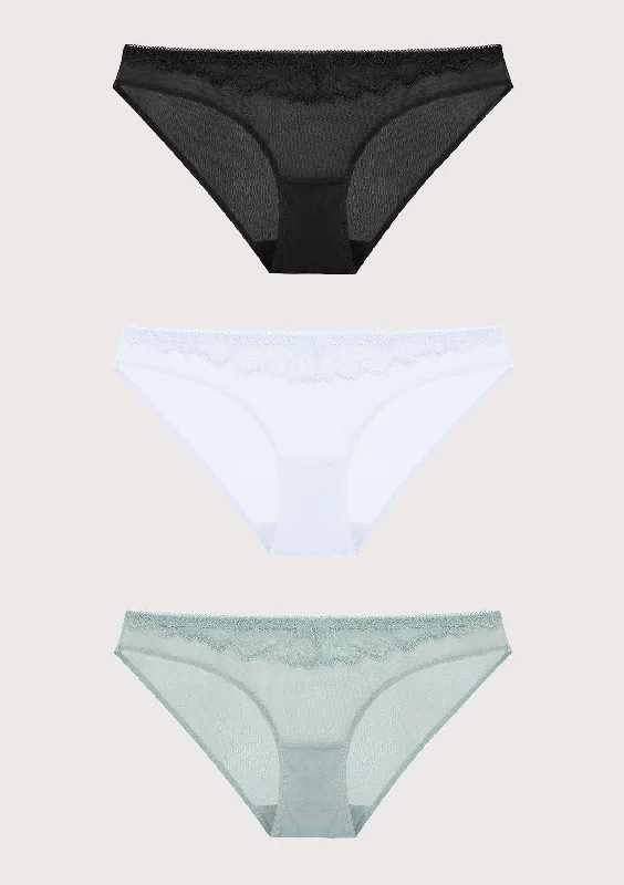 Bra with a multi - way strap system for different outfits HSIA Vine Lace Comfort Bikini 3 Pack Bra with a multi - way strap system for different outfits HSIA Vine Lace Comfort Bikini 3 Pack