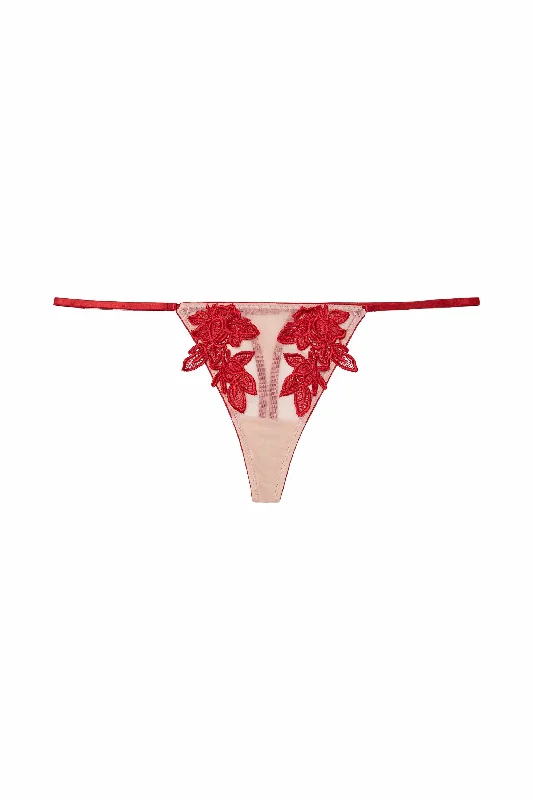 Sleep bras for a gentle and supportive fit during rest​ Brooke Red Applique Thong