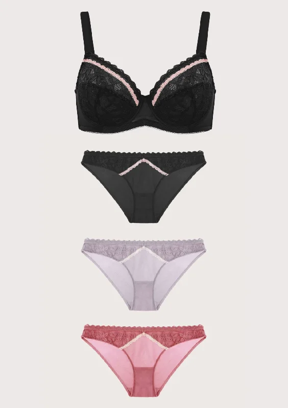Minimizer bras to reduce the appearance of breast size Jessamine Contrast Color Lace Underwire Bra Bundle Minimizer bras to reduce the appearance of breast size Jessamine Contrast Color Lace Underwire Bra Bundle