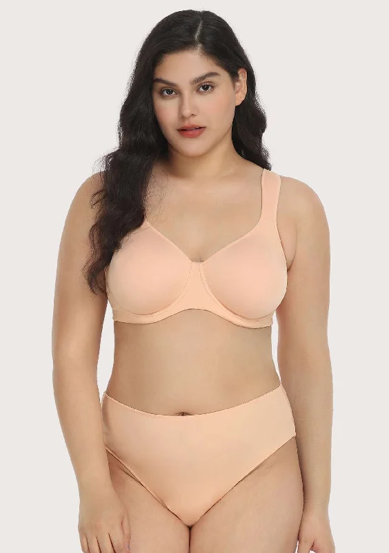 Bra with a push - up memory foam cup for enhanced cleavage Joan Ultimate Soft Light Pink T-shirt Unlined Minimizer Bra Set Bra with a push - up memory foam cup for enhanced cleavage Joan Ultimate Soft Light Pink T-shirt Unlined Minimizer Bra Set