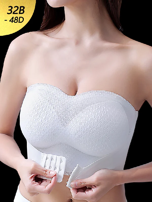 Bra with a plus - size seamless design for a smooth look​ Lace Adjustable Push Up Non-Slip Strapless Bras