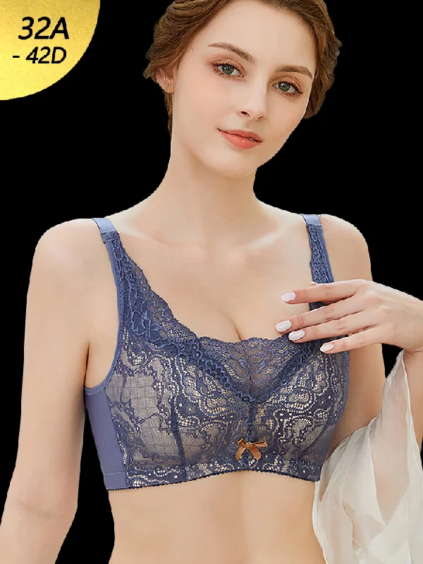 Bra with a non - padded cup for a natural feel​ Lace Anti-slip Padded Push Up Wireless Bras