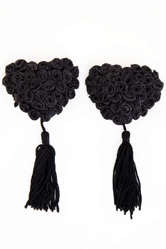 T - shirt bras with a seamless and smooth finish for wearing under T - shirts Matilde Black Rose Nipple Tassels T - shirt bras with a seamless and smooth finish for wearing under T - shirts Matilde Black Rose Nipple Tassels