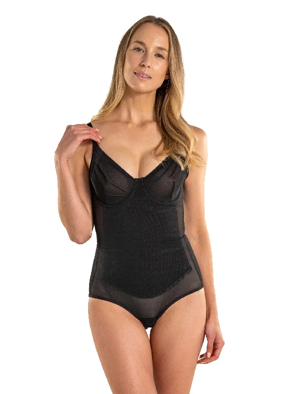 Full - body shaper for post - pregnancy body recovery​Mesh Shaping Bodysuit