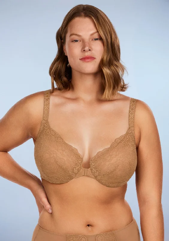 Bra with a lace - lined cup for a feminine and elegant look Nymphaea Front-Close Lace Unlined Underwire Bra Bra with a lace - lined cup for a feminine and elegant look Nymphaea Front-Close Lace Unlined Underwire Bra
