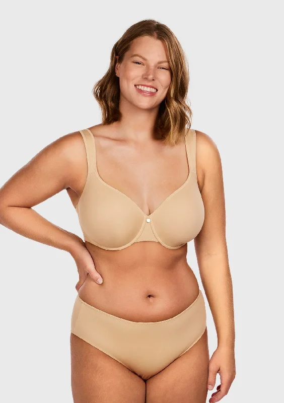 Bra with a floral - print for a feminine and stylish look Patricia T-shirt Beige Lightly Padded Underwire Minimizer Bra Set Bra with a floral - print for a feminine and stylish look Patricia T-shirt Beige Lightly Padded Underwire Minimizer Bra Set