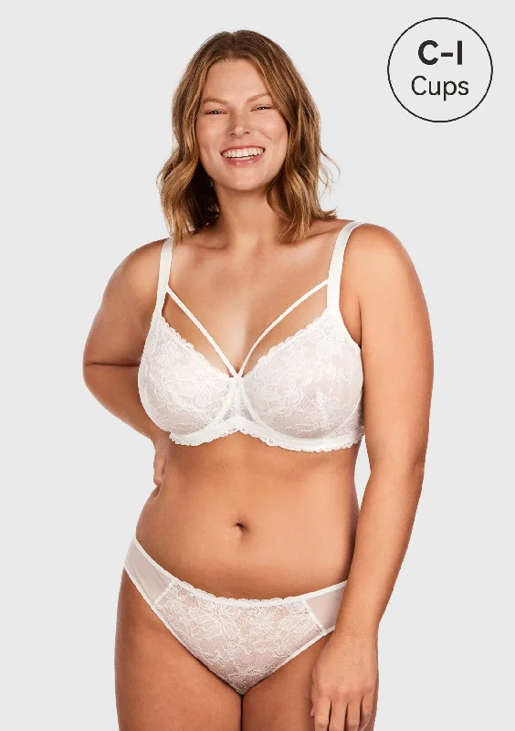 Bra with a plus - size convertible strap for versatility Pretty In Petals Strappy Lace Unlined Bra Bra with a plus - size convertible strap for versatility Pretty In Petals Strappy Lace Unlined Bra