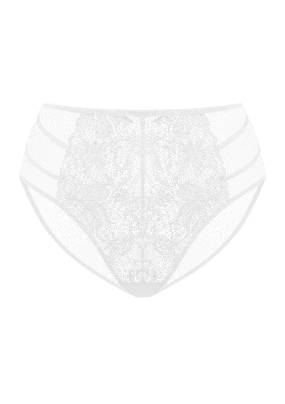 Bra with padded straps to reduce shoulder strain Pretty In Petals White High-Rise Lace Brief Underwear Bra with padded straps to reduce shoulder strain Pretty In Petals White High-Rise Lace Brief Underwear
