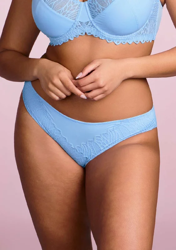 Bra with a plus - size wireless option for comfort Pretty Secrets Light Blue Lace Trim Bikini Underwear Bra with a plus - size wireless option for comfort Pretty Secrets Light Blue Lace Trim Bikini Underwear