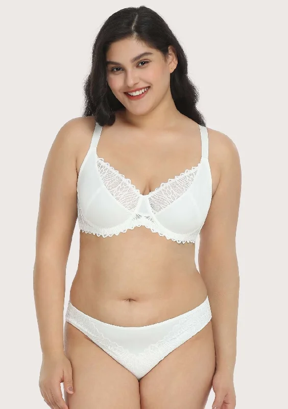 Push - up bras to add cleavage and lift Pretty Secrets White Lace Trim Full Coverage Underwire Bra Set Push - up bras to add cleavage and lift Pretty Secrets White Lace Trim Full Coverage Underwire Bra Set