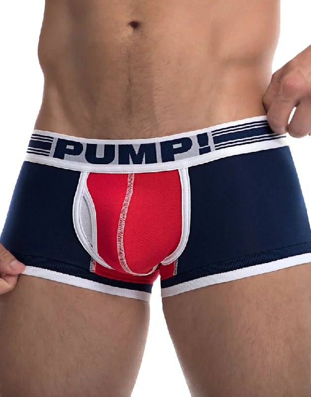 Bra with a moisture - wicking memory foam cup for sweaty conditions PUMP Academy Touchdown Low Rise Navy/Red/White Cotton Trunk 11077 Bra with a moisture - wicking memory foam cup for sweaty conditions PUMP Academy Touchdown Low Rise Navy/Red/White Cotton Trunk 11077