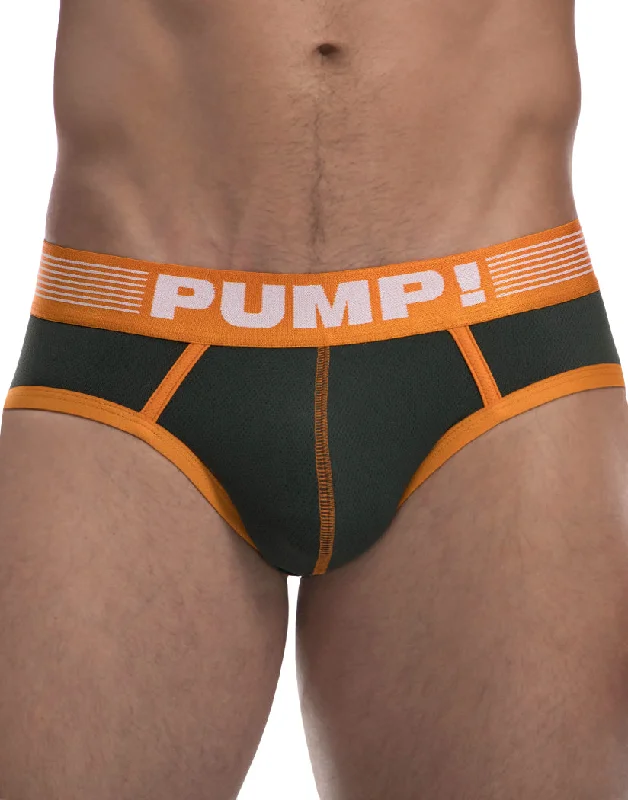 Padded bras to increase cup size and enhance shape PUMP Squad Low Rise Cotton Mesh Brief Green/Orange/White 12047 Padded bras to increase cup size and enhance shape PUMP Squad Low Rise Cotton Mesh Brief Green/Orange/White 12047