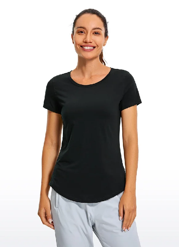 Bra with a plus - size wireless option for comfort​ Pima Cotton Short Sleeves