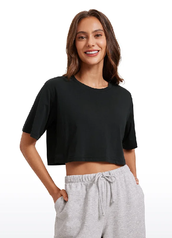 Bra with a push - up memory foam cup for enhanced cleavage Pima Cotton Short Sleeves Cropped Bra with a push - up memory foam cup for enhanced cleavage Pima Cotton Short Sleeves Cropped