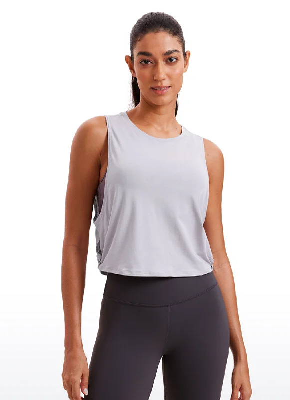 Bra with a balconette style for a flirty neckline​ Pima Cotton Crop Tank Deep Armhole