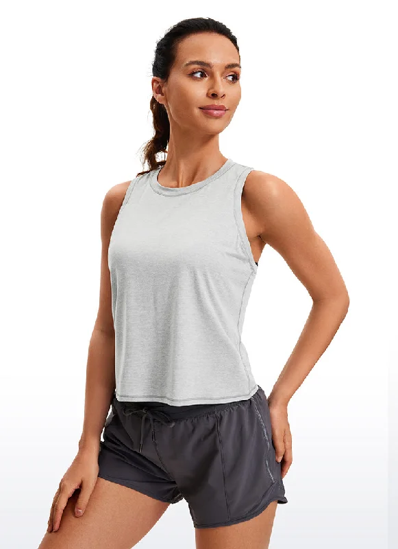 Bra with a non - padded cup for a natural feel​ Ultralight Cropped Tanks High Neck
