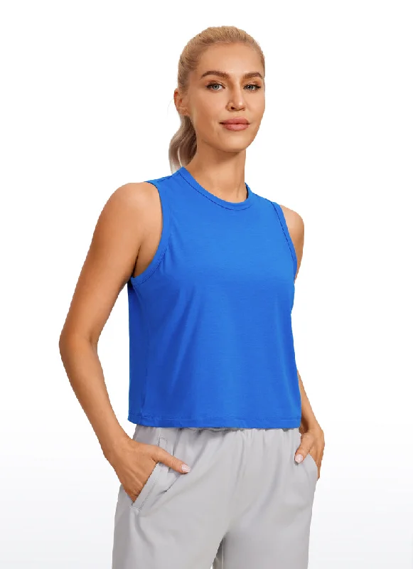 Nylon bras offering durability and stretch​ Pima Cotton High Neck Cropped Tank Tops