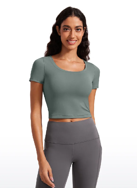 Bra with a built - in underwire for enhanced support Butterluxe Scoop Neck Cropped Short Sleeves Bra with a built - in underwire for enhanced support Butterluxe Scoop Neck Cropped Short Sleeves