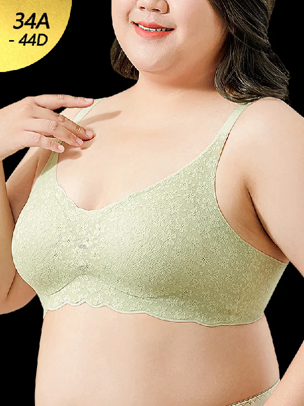 Bra with a pattern - print for a more unique appearance Romantic Floral Lace Side Support Wireless Bra Bra with a pattern - print for a more unique appearance Romantic Floral Lace Side Support Wireless Bra