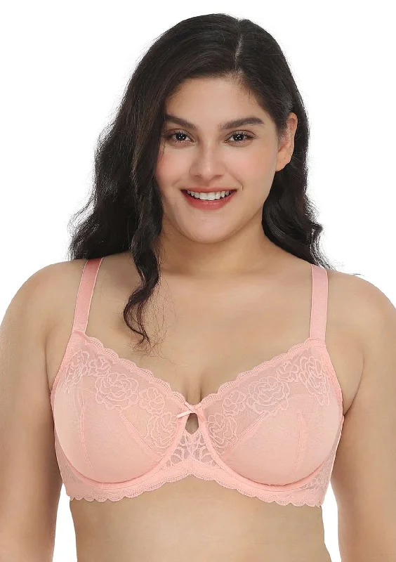Bra with a padded cup for added comfort and shape​ Rosa Bonica Lace Unlined Bra