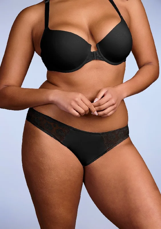 Bra with a foam - lined cup for a more structured shape Serena Comfort Black Lace Trim Bikini Underwear Bra with a foam - lined cup for a more structured shape Serena Comfort Black Lace Trim Bikini Underwear