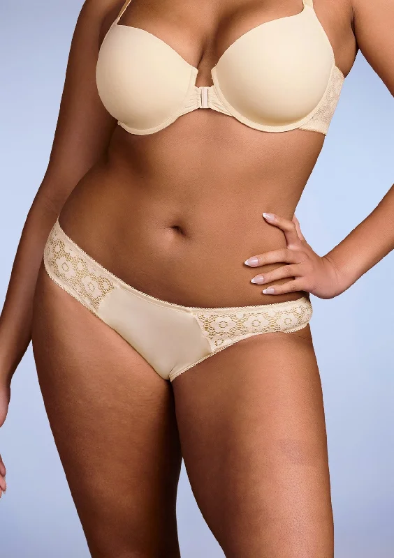 Bra with a gel - filled cup for extra comfort and support Serena Comfort Champagne Lace Trim Bikini Underwear Bra with a gel - filled cup for extra comfort and support Serena Comfort Champagne Lace Trim Bikini Underwear