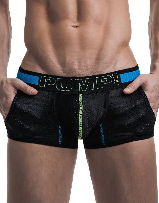 Bra with a cotton - lined cup for a natural and soft feel PUMP! Men's Sonic Jogger Low Rise Mesh Trunk W/ Pockets Black 11048 Bra with a cotton - lined cup for a natural and soft feel PUMP! Men's Sonic Jogger Low Rise Mesh Trunk W/ Pockets Black 11048